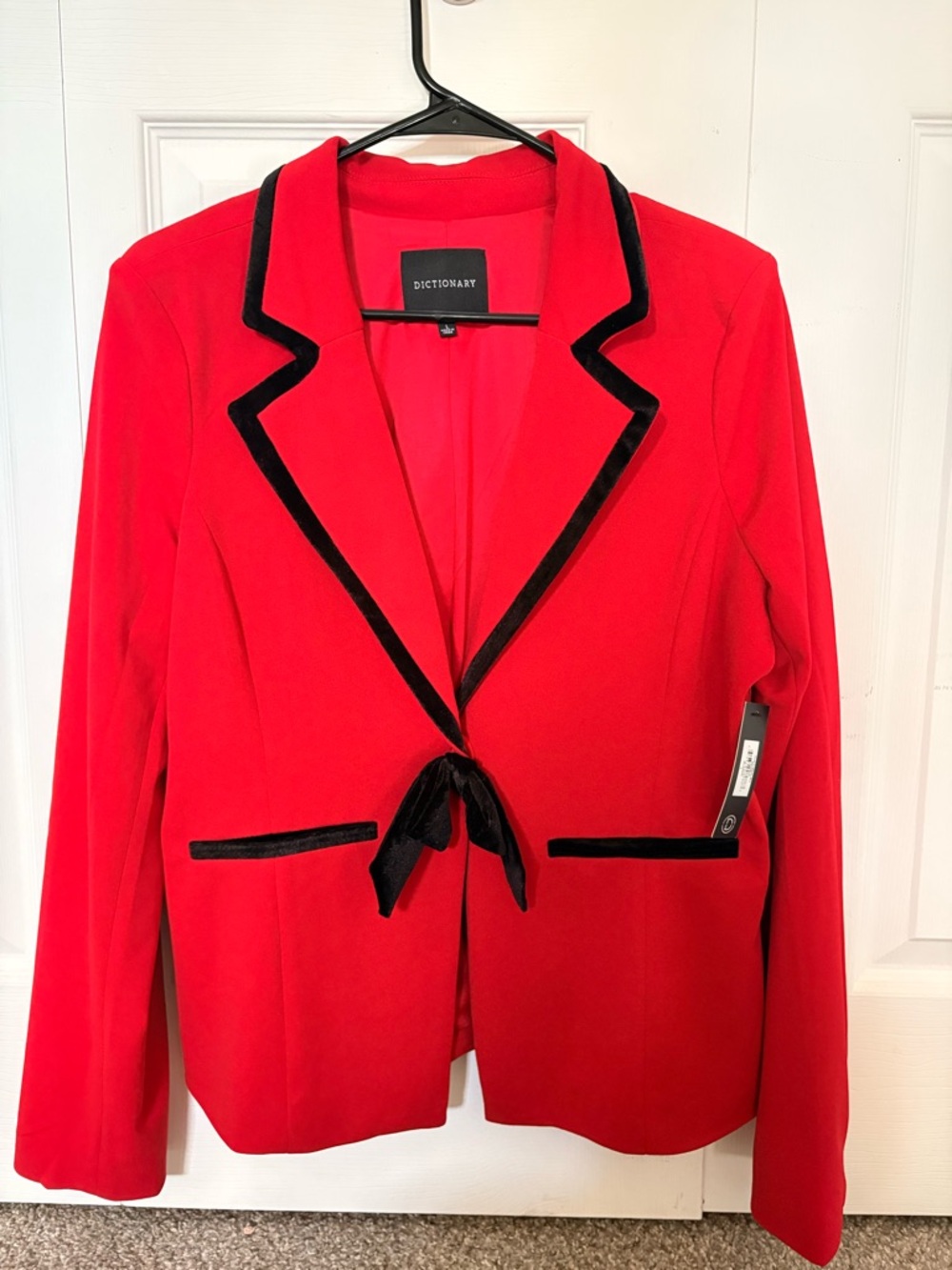 Dictionary Red Velvet-Trim Women’s Blazer